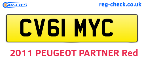 CV61MYC are the vehicle registration plates.
