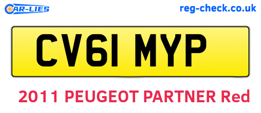 CV61MYP are the vehicle registration plates.