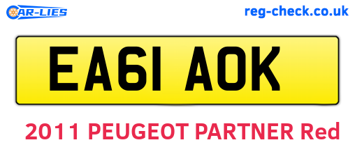 EA61AOK are the vehicle registration plates.