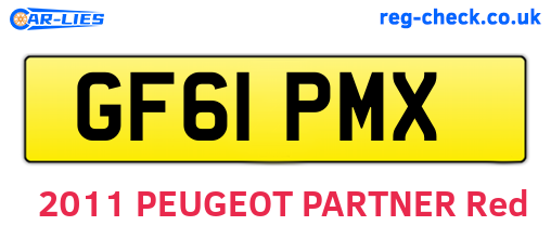 GF61PMX are the vehicle registration plates.