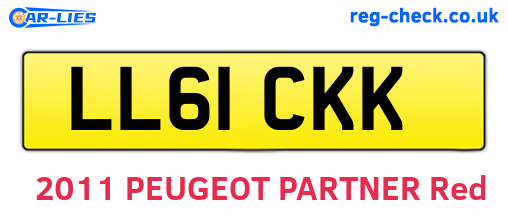 LL61CKK are the vehicle registration plates.