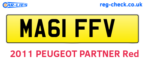 MA61FFV are the vehicle registration plates.