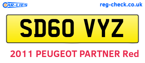 SD60VYZ are the vehicle registration plates.