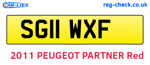 SG11WXF are the vehicle registration plates.