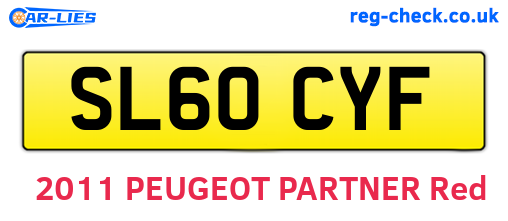 SL60CYF are the vehicle registration plates.
