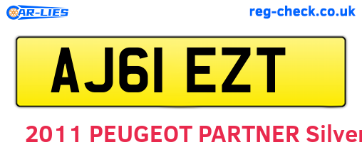 AJ61EZT are the vehicle registration plates.