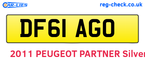 DF61AGO are the vehicle registration plates.
