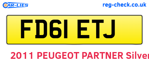 FD61ETJ are the vehicle registration plates.