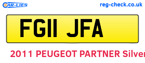 FG11JFA are the vehicle registration plates.