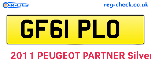 GF61PLO are the vehicle registration plates.