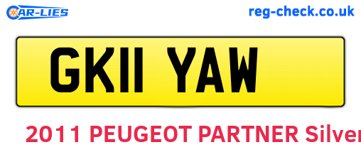 GK11YAW are the vehicle registration plates.