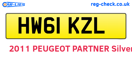 HW61KZL are the vehicle registration plates.