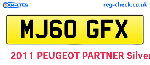 MJ60GFX are the vehicle registration plates.