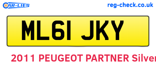 ML61JKY are the vehicle registration plates.