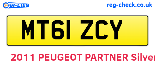 MT61ZCY are the vehicle registration plates.