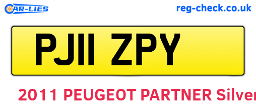 PJ11ZPY are the vehicle registration plates.