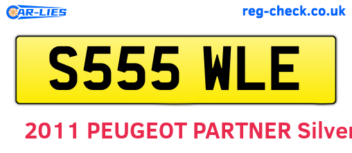 S555WLE are the vehicle registration plates.