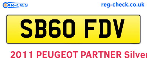 SB60FDV are the vehicle registration plates.