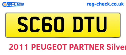 SC60DTU are the vehicle registration plates.
