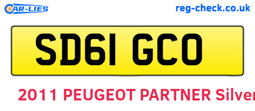 SD61GCO are the vehicle registration plates.