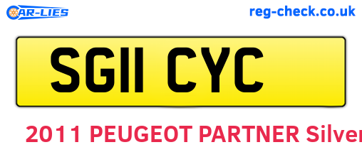 SG11CYC are the vehicle registration plates.