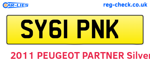 SY61PNK are the vehicle registration plates.