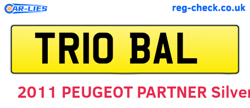 TR10BAL are the vehicle registration plates.