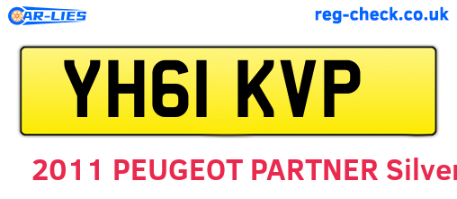 YH61KVP are the vehicle registration plates.