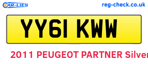 YY61KWW are the vehicle registration plates.