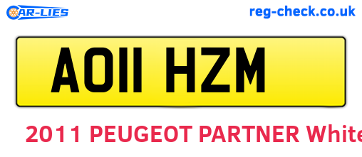 AO11HZM are the vehicle registration plates.