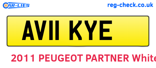 AV11KYE are the vehicle registration plates.