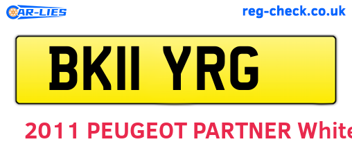 BK11YRG are the vehicle registration plates.