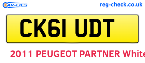 CK61UDT are the vehicle registration plates.