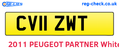 CV11ZWT are the vehicle registration plates.