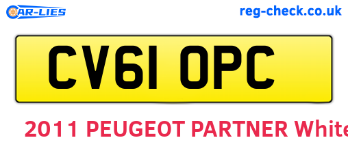 CV61OPC are the vehicle registration plates.