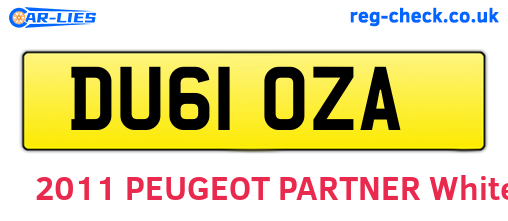 DU61OZA are the vehicle registration plates.