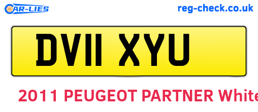 DV11XYU are the vehicle registration plates.
