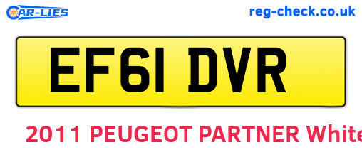 EF61DVR are the vehicle registration plates.
