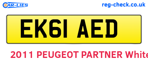 EK61AED are the vehicle registration plates.