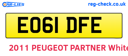 EO61DFE are the vehicle registration plates.