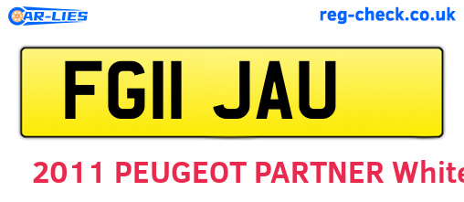 FG11JAU are the vehicle registration plates.