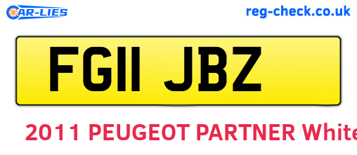 FG11JBZ are the vehicle registration plates.