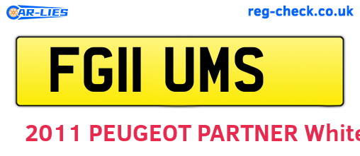 FG11UMS are the vehicle registration plates.