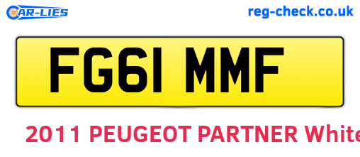 FG61MMF are the vehicle registration plates.
