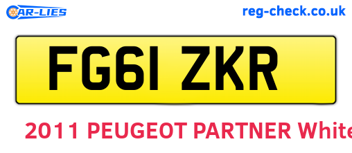 FG61ZKR are the vehicle registration plates.
