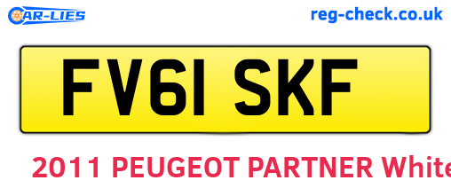 FV61SKF are the vehicle registration plates.