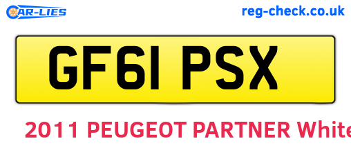 GF61PSX are the vehicle registration plates.