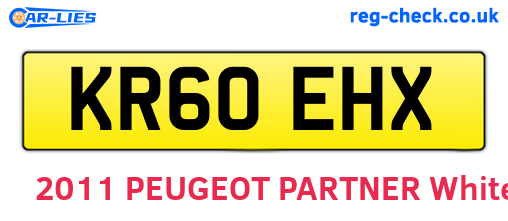 KR60EHX are the vehicle registration plates.