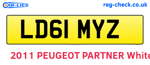 LD61MYZ are the vehicle registration plates.