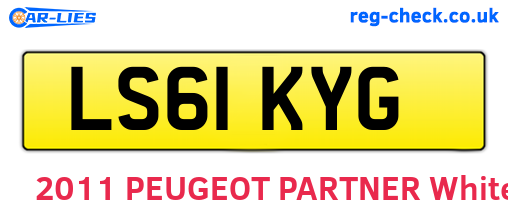 LS61KYG are the vehicle registration plates.
